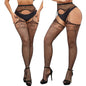 Plus Size Fishnet Garter Belt Bodysuit Tights XXL