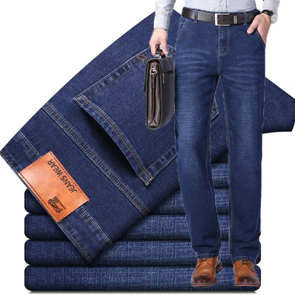 Men's Cotton Stretch Jeans – Slim Straight Lightweight