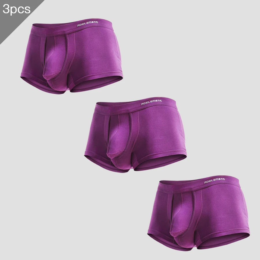 3PCS Men's Ice Silk Separation Underwear Briefs