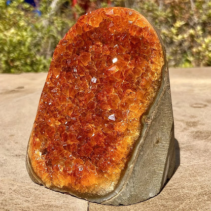 Natural Orange Quartz Crystal Cluster | Home Office Gift