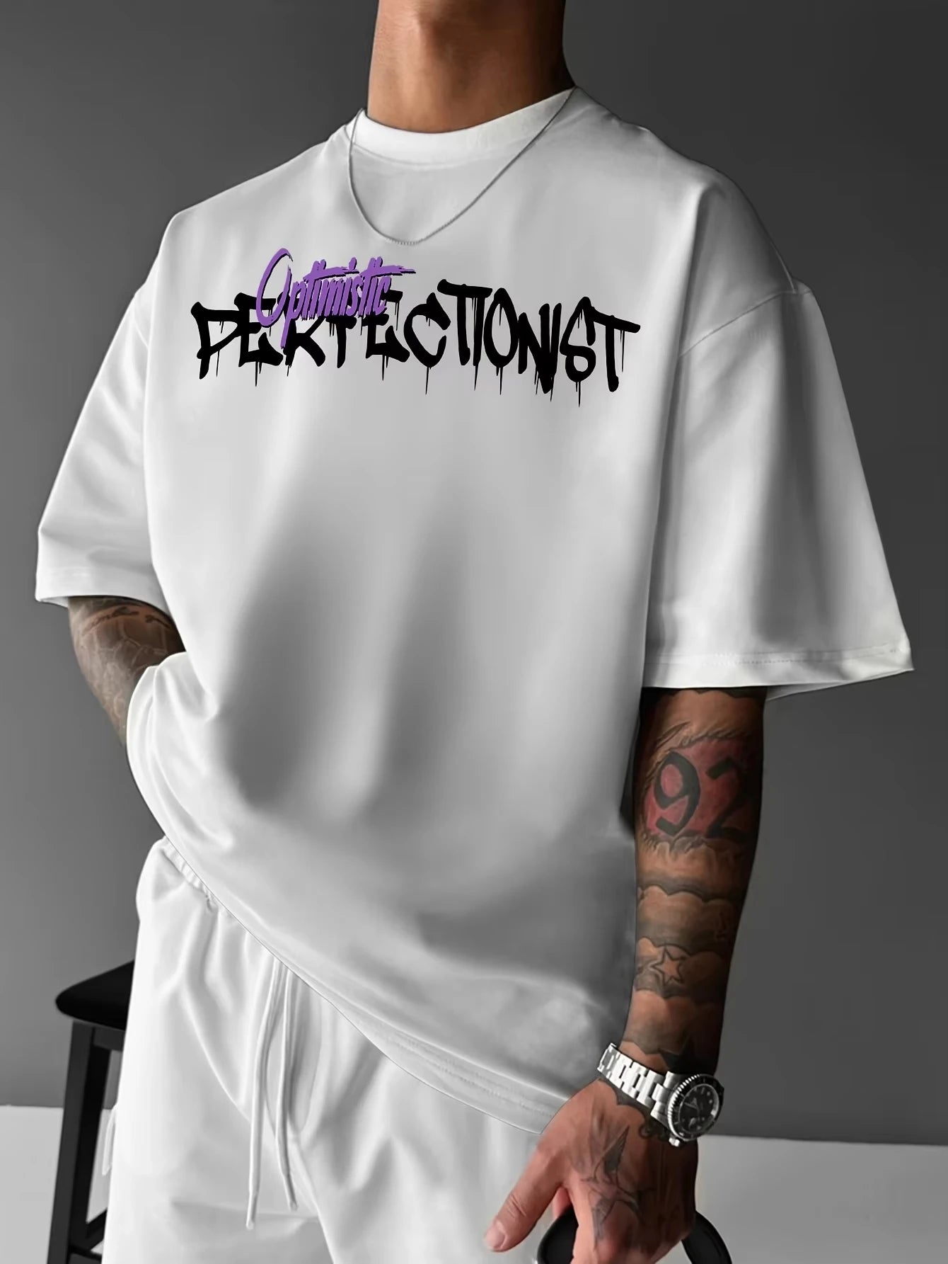 Summer New Men's American Street Letter Printed Cotton T-shirt Short Sleeve O-neck Tees Casual Sports Loose Oversized Tops