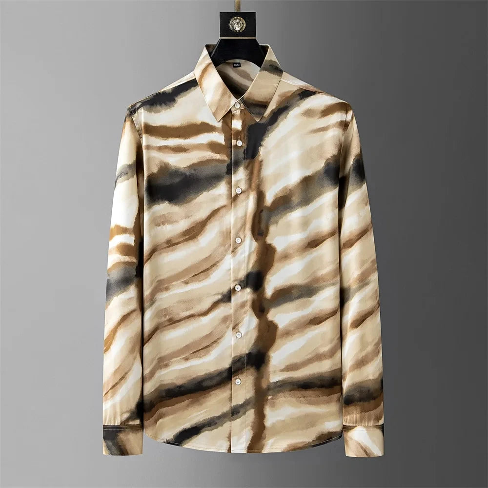 Men's Luxury Print Long Sleeve Casual Shirt