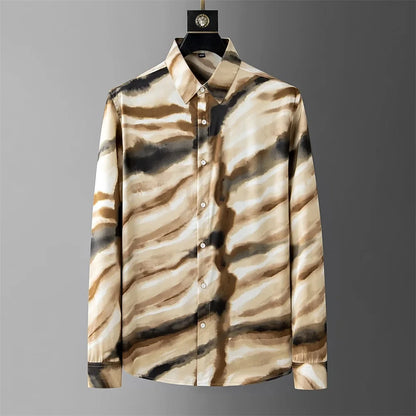 Men's Luxury Print Long Sleeve Casual Shirt