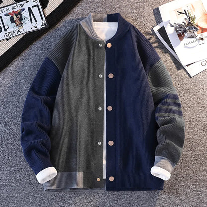 Men's Knitted Sweater Jaet Casual Open Cardigan Faionable Color Blo Design Autumn 2025 Trendy Long Sve V-Ne Polyes...