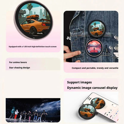 Bluetooth Smart Cyber Badge – 1.85" HD Touch Screen Display Badge