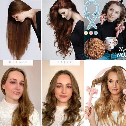 Hitzefreies Lockenstab-Stirnband Ohne Hitze Seidenlockenband Haarwickler Schlafendes Weiches Stirnband Faule Lockenwickler Haarstyling-Tools