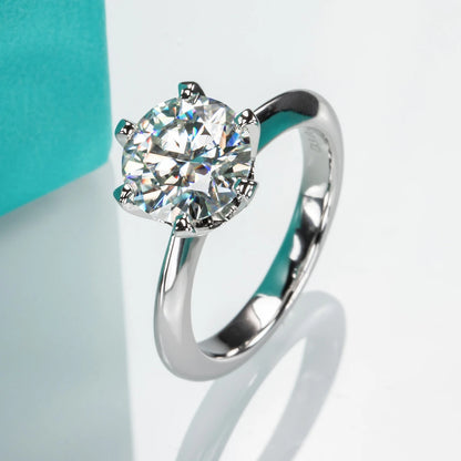 AnuJewel 1ct 2ct 3ct 5ct D Color Moissanite Engagement  Ring for Women 925 Sterling Silver Gold Plated Solitaire Rings Wholesale