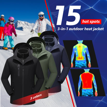 Winter USB Heated For Jacket Electric Heating Warm Clothes Motorcycle Camping Ski Combat Outdoor Sports Apparel