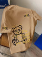 Men's Teddy Bear Print T-Shirt – Streetwear Summer Top