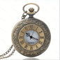 Vintage Charme Schwarz Unisex Mode Römische Ziffer Quarz Steampunk Taschenuhr Damen Herren Halskette Anhänger mit Kette Geschenke P427