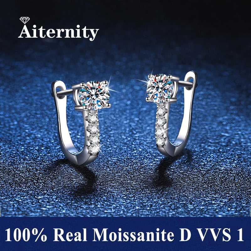Moissanite Small Hoop Earrings Lab Diamond Hoop Huggies Earrings Sterling Silver Cartilage Earrings for Women Girls Teens