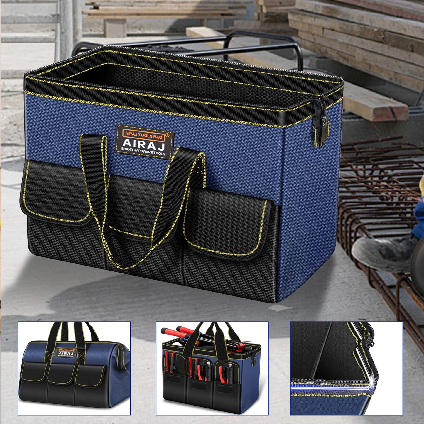 AIRAJ Multifunktionale Werkzeugtaschen 1680D Oxford-Gewebe Elektrikertaschen Wasserdicht und verschleißfest Hochleistungs-Aufbewahrungstaschen