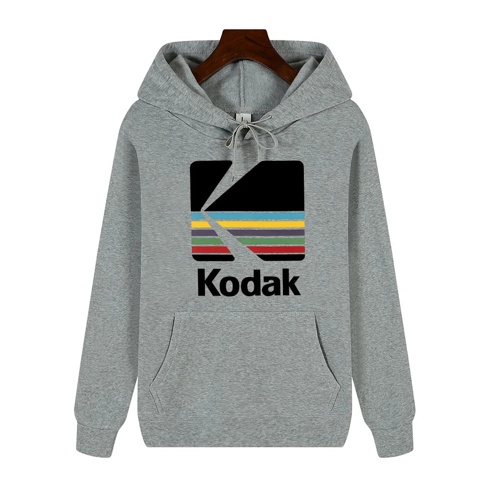 Kodak Brand Fashion Retro Y2K Print Autumn and Winter Men Sports Hoodie Outdoor Casual Casual Comfortable Street Jacket Clothing