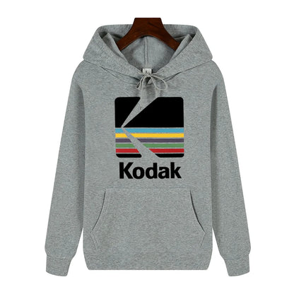 Kodak Brand Fashion Retro Y2K Print Autumn and Winter Men Sports Hoodie Outdoor Casual Casual Comfortable Street Jacket Clothing