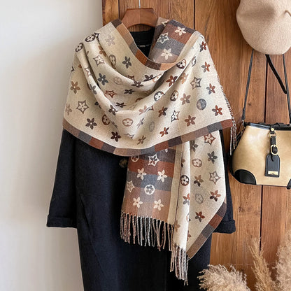 New Brand National Style Cashmere Scarf Winter Women Pashmina Shawls Warm Blanket Wraps Female Foulard Bandana Thick Scarves