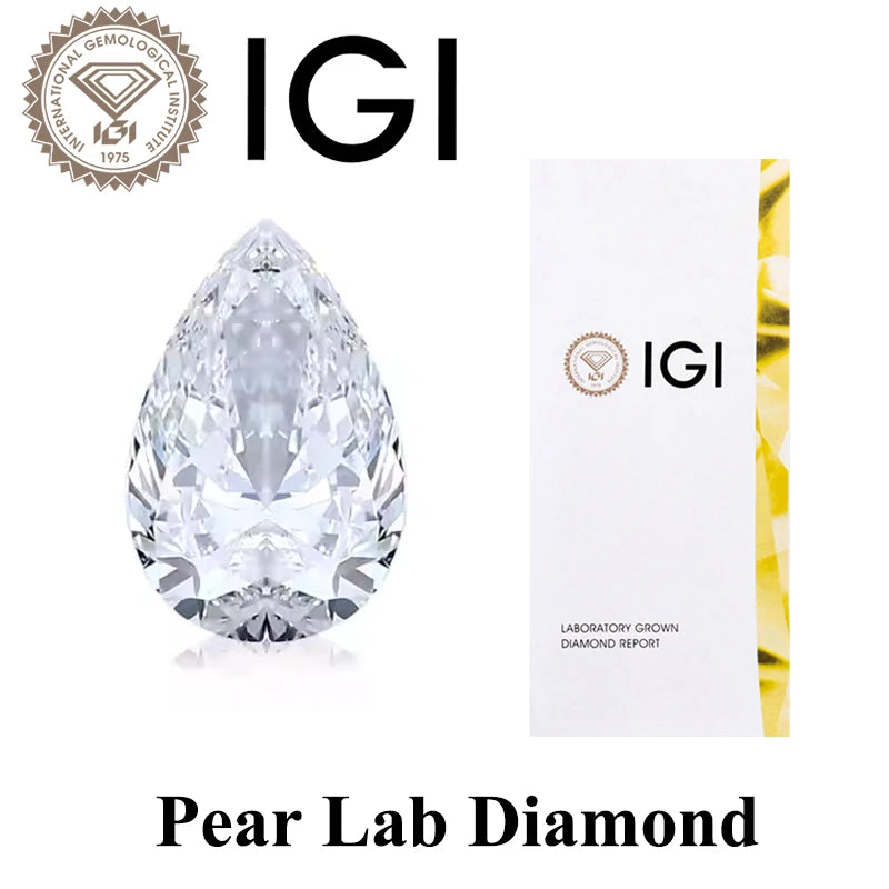 IGI Lab Diamond 1-5CT DEF VS-VVS Pear Heart Emerald Radiant Cushion IGI GIA Certificate White Grown Stone