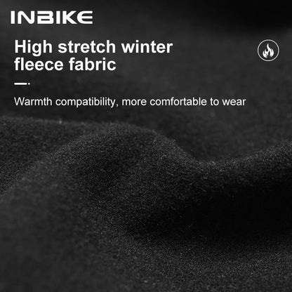 INBIKE Winter Cycling Bib Pants Thermal Fleece Men's MTB Cycling Clothing 3D Padded Cold Weather Bike Bib Tights Legging Clothes