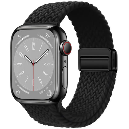 Geflochtenes Armband für Apple Watch 44mm 40mm 45mm 49mm 41mm 38mm Schnallenarmband iWatch Series SE 7 3 6 8 9 Ultra 2 Magnetisches Armband
