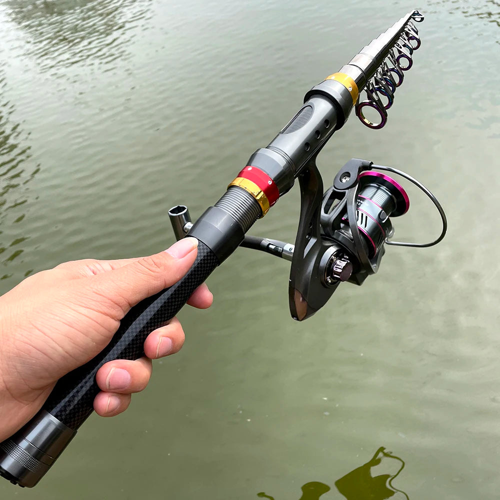Carbon Fiber Fishing Rod & Reel Combo 1.8-3.6m features