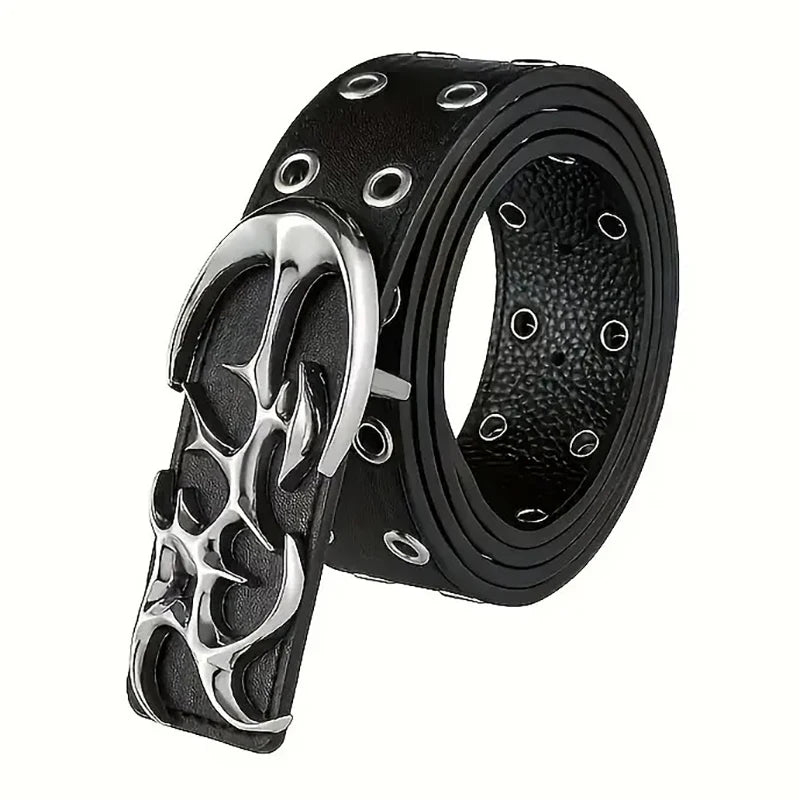 New Stylish Y2K Hollow PU Leather Fashion Punk Belt For Men Women-Trendy Accessory For Gift Giving，Neutral Waist Belts Plus Size