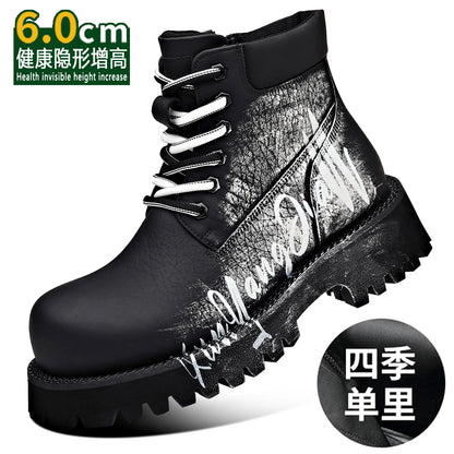 Men's High-Top Graffiti Tooling Boots | Thick Sole