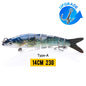VTAVTA 10/14cm Sinking Wobblers Fishing Lures Jointed Crankbait Swimbait 8 Segment Hard Artificial Bait For Fishing Tackle Lure