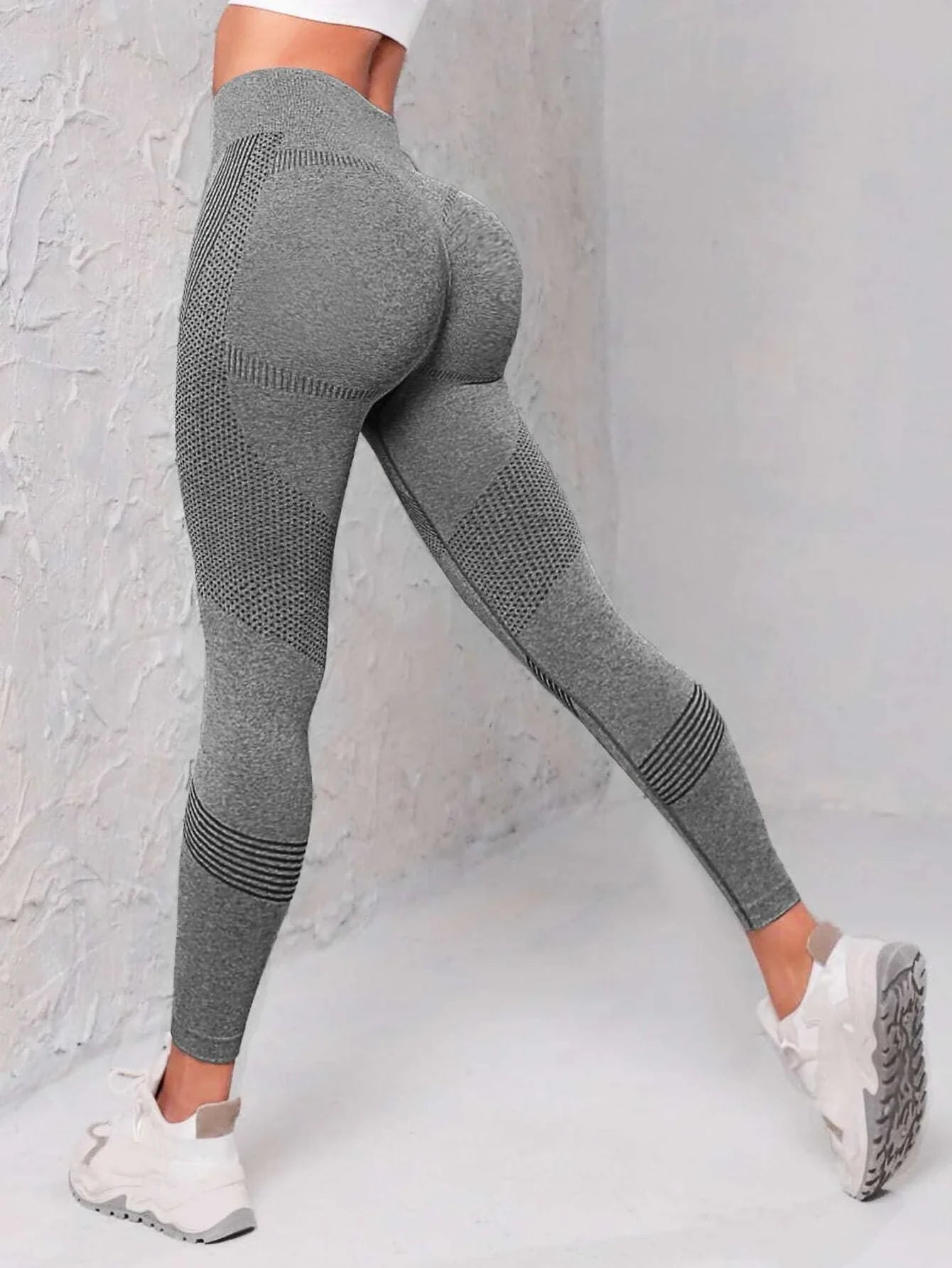 Nahtlose Sportleggings mit breitem Bund
