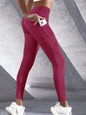 Neue High-Waist-Damen-Leggings Stretch-Yoga-Hosen Strumpfhosen mit Taschen Push-Up-Fitness-Lauf-Sportbekleidung Unifarbene Hosen
