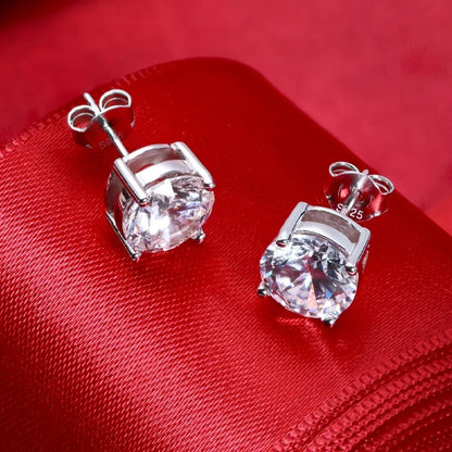 Moissanite Stud Earrings 925 Silver D Color 0.5-2ct