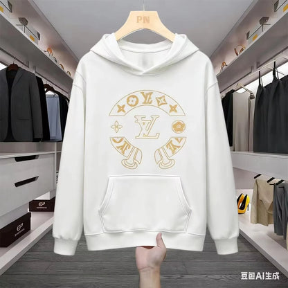 Trendy Heavyweight Printed Hoodie Sweatshirt for Men