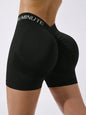 Damen Letter Shorts, atmungsaktives Nylongewebe, V-förmiger Po, eine gute Wahl für Yoga, Laufen und Radfahren