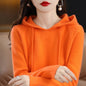 Cashmere Hooded Sweater Women Autumn Winter Long Sleeve Solid Color Knitted Hoodies Lady Loose Drawstring Casual Pullover Hoodie