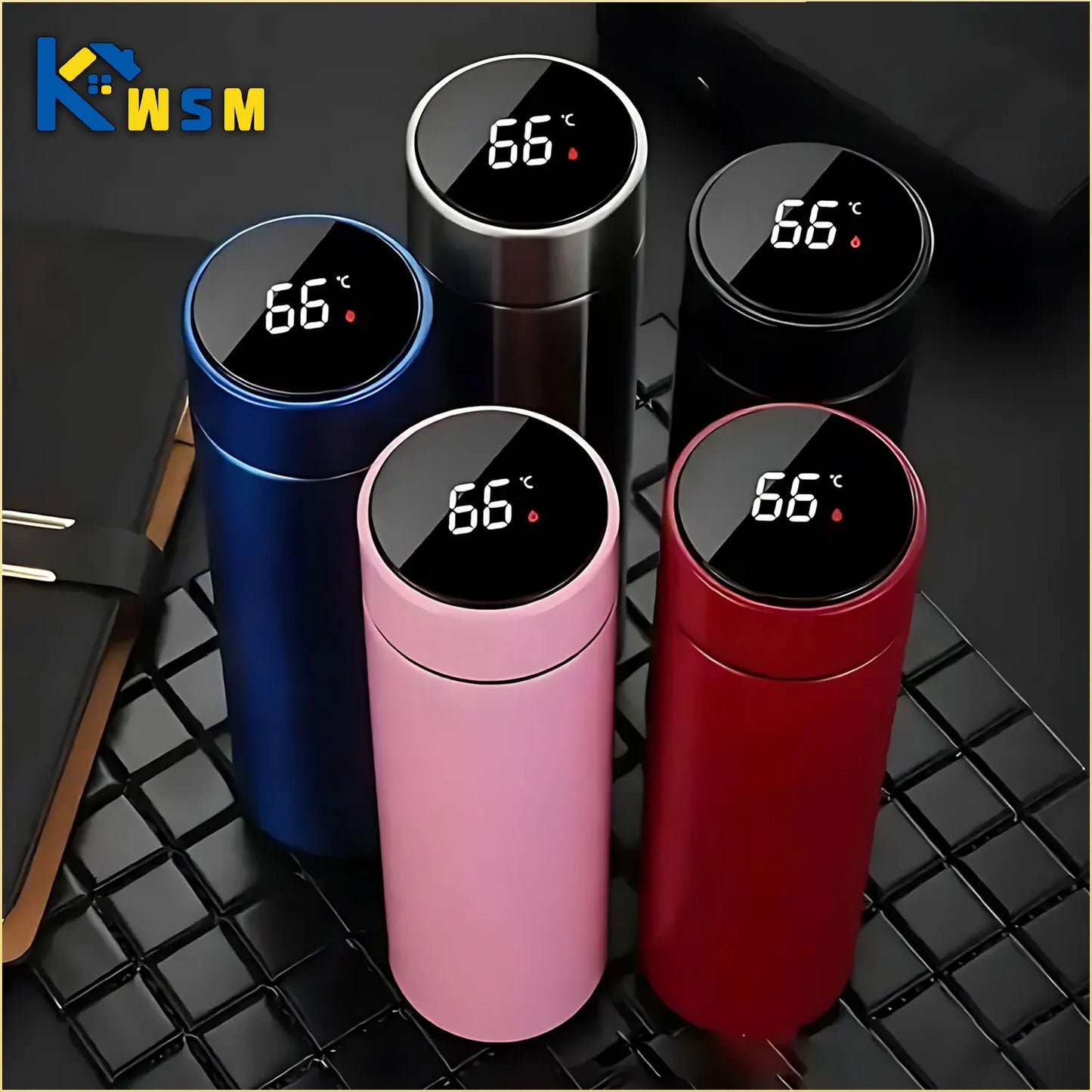 500ML Temperaturanzeige Thermosflasche Edelstahl Unterteilte Thermoskanne Outdoor Vakuumisolierter Becher Vatertagsgeschenk