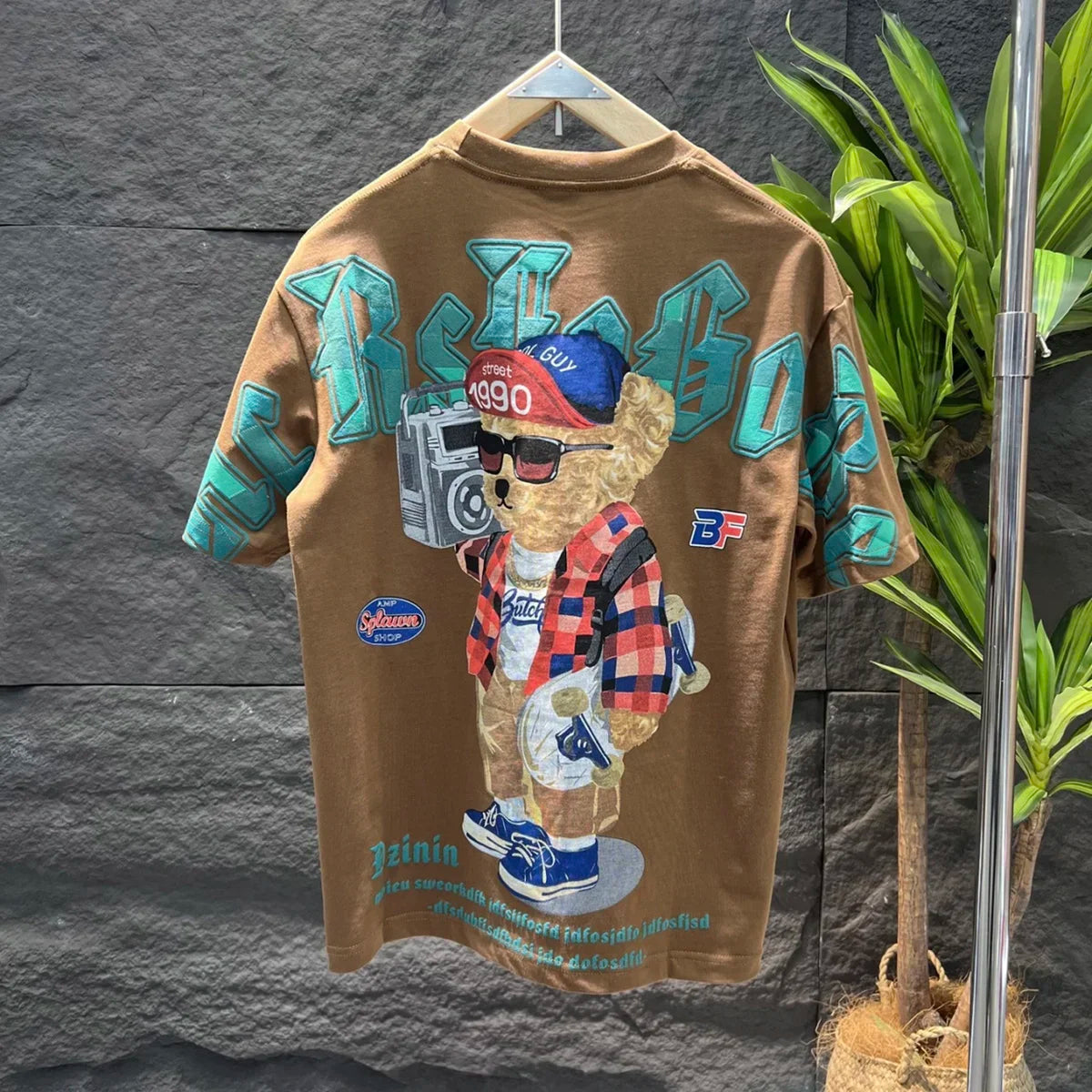 Herren T-Shirts Rock Tops Aquarell Herren T-Shirt Baumwolle Hip Hop 100% Baumwolle Polyester Trend Freizeit XL Koreanische Kleidung Cool