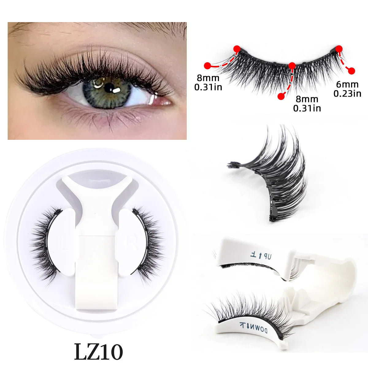 Heiß 1 Paar magnetische Wimpern, handgefertigt, flauschige Nerz-Imitat-Wimpern, wiederverwendbare natürliche falsche Wimpern und magnetische Pinzetten Set Make-up