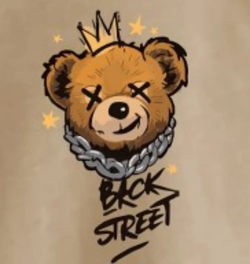 Europäische und amerikanische Herrenmode, bequemes und atmungsaktives Rundhals-T-Shirt mit Bärenbuchstaben-Print für den Sommer, Outdoor, Streetstyle