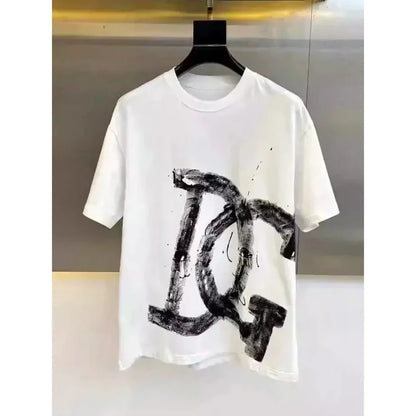 Men's and Women's T-shirt Summer Luxury Brand Cotton Short-sleeved Spring Autumn Trendy Brand Versatile Comfort Harajuku Tops
