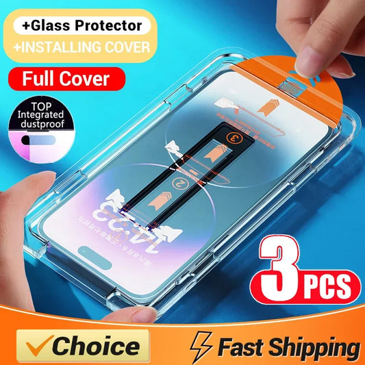 Oleophobe staubfreie Displayschutzfolie für iPhone 14 11 13 12 15 Pro Max Mini XS X XR 15 16 Plus Glas