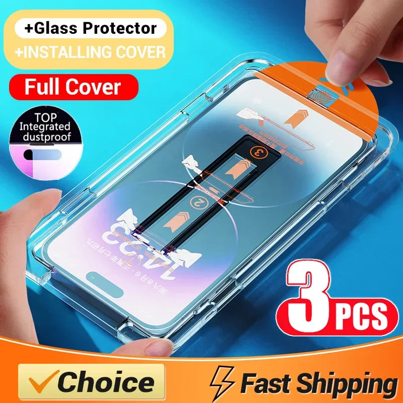 Oleophobe staubfreie Displayschutzfolie für iPhone 14 11 13 12 15 Pro Max Mini XS X XR 15 16 Plus Glas