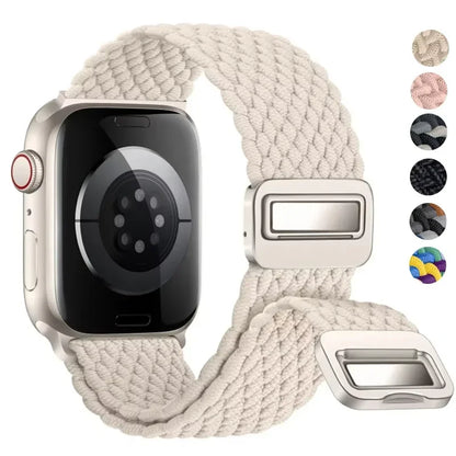 Geflochtenes Band für Apple Watch Armband 44mm 40mm 45mm 46mm 49mm 41mm 38 Magnetisches Nylonarmband iWatch Serie SE 7 6 8 9 10 Ultra 2