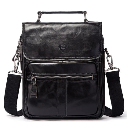 HUMERPAUL Genuine Leather Men's Shoulder Bag Luxury Work Business Messenger Bags Fashion Male Crossbody with Adjustable Straps
