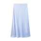 Willshela 2024 Black Satin Skirt Woman High Waist Elegant Long Skirts For Women Fashion Summer Midi Skirt Office Women's Skirts