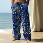 2025 Fall Men's Geometric Ethnic Pants Trousers Mid Waist Drawstring Elastic Waist Casual Outdoor Wide-leg Trousers For Mens