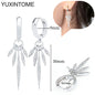 925 Sterling Silver Ear Needle Fashion Hoop Earrings White Crystal Luxury Women's Silver Earrings Wedding Women's Jewelry Gift