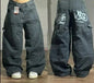 American Fashion Hip Hop Joker Oversized Jeans Women Street Y2K New Clearance Spot Hot Mopping Wide-leg Pants Unisex Loose Jeans