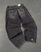 Street Fashion Trend Totenkopf bestickte Jeans Damen Harajuku Y2K Neue Hip Hop Joker Straight Wide-Leg Hosen Paar Freizeitjeans