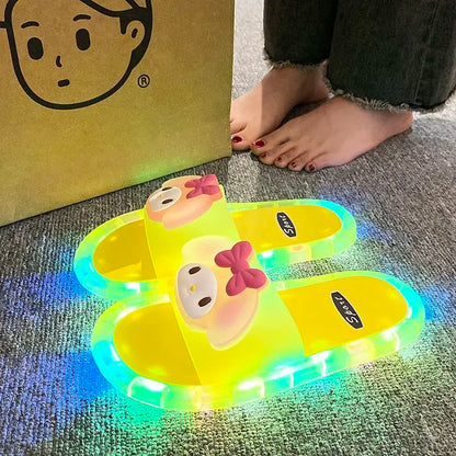 LED Light Sandals Women Hello Kitty Luminous Slides