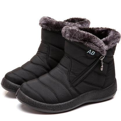 Women's Boots Women's Ankle Boots With Fur Winter Shoes Women Low Heels Winter Boots Snow Waterproof Winter Footwear