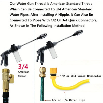 High-Pressure Car Wash Water Gun & Garden Nozzle