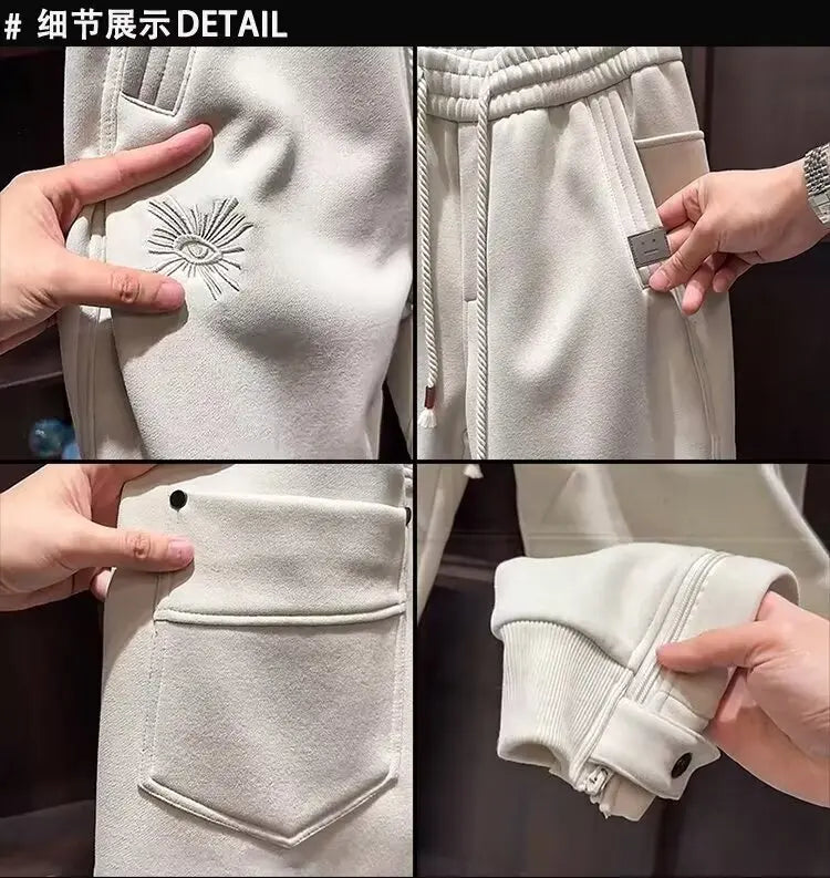 Men's Khaki Jogger Sweatpants | Loose Fit Unisex